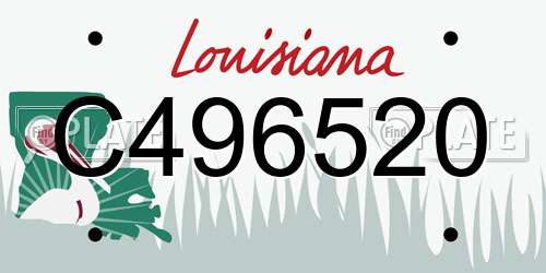 C496520 Louisiana License Plate