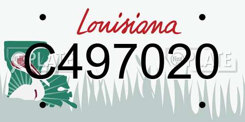 C497020 Louisiana License Plate