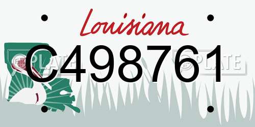 C498761 Louisiana License Plate