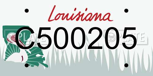 C500205 Louisiana License Plate