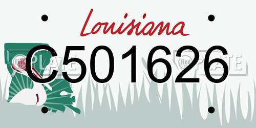 C501626 Louisiana License Plate