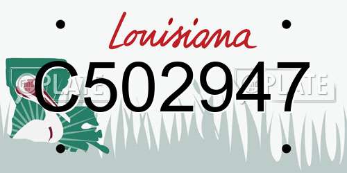 C502947 Louisiana License Plate
