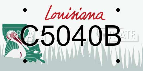 C5040B Louisiana License Plate