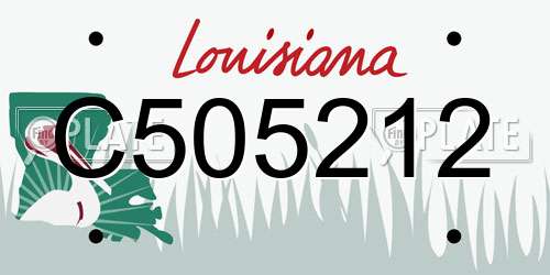 C505212 Louisiana License Plate