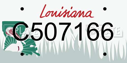 C507166 Louisiana License Plate