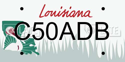 C50ADB Louisiana License Plate