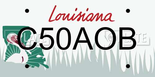 C50AOB Louisiana License Plate