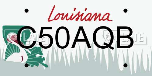 C50AQB Louisiana License Plate