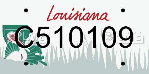 C510109 Louisiana License Plate