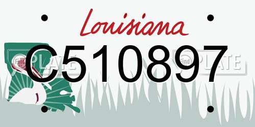 C510897 Louisiana License Plate