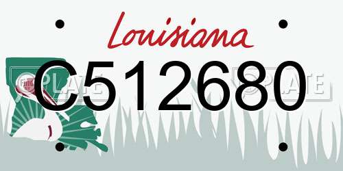 C512680 Louisiana License Plate