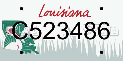 C523486 Louisiana License Plate