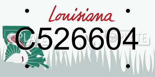 C526604 Louisiana License Plate