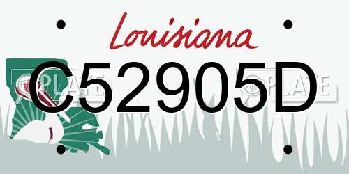 C52905D Louisiana License Plate