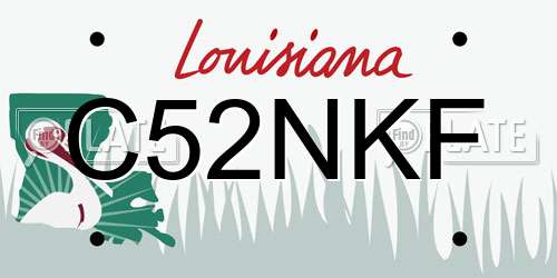 C52NKF Louisiana License Plate