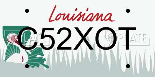 C52XOT Louisiana License Plate