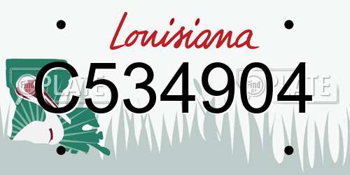 C534904 Louisiana License Plate