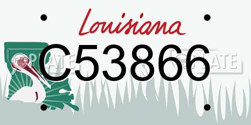 C53866 Louisiana License Plate