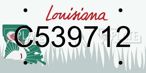 C539712 Louisiana License Plate