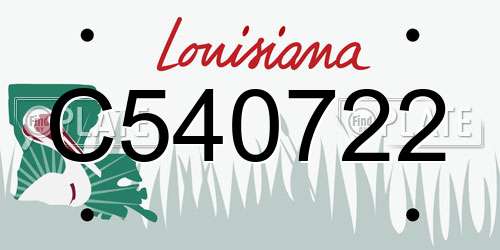 C540722 Louisiana License Plate