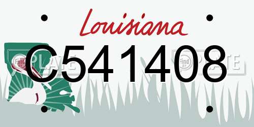 C541408 Louisiana License Plate
