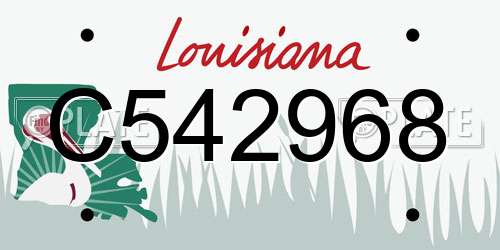 C542968 Louisiana License Plate