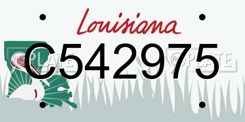 C542975 Louisiana License Plate