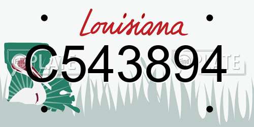 C543894 Louisiana License Plate