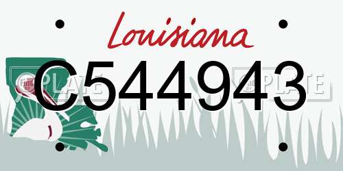 C544943 Louisiana License Plate