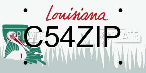 C54ZIP Louisiana License Plate