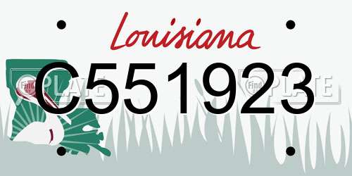 C551923 Louisiana License Plate