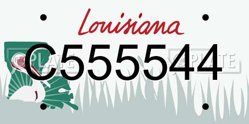 C555544 Louisiana License Plate
