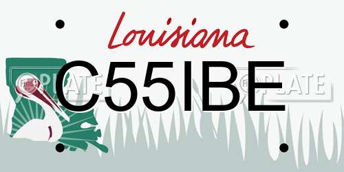 C55IBE Louisiana License Plate