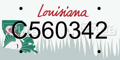 C560342 Louisiana License Plate