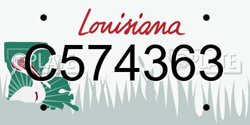 C574363 Louisiana License Plate