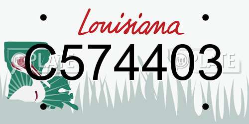 C574403 Louisiana License Plate