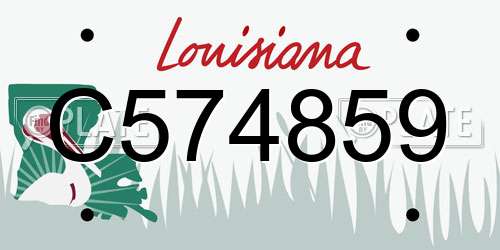 C574859 Louisiana License Plate