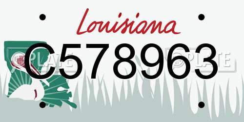 C578963 Louisiana License Plate
