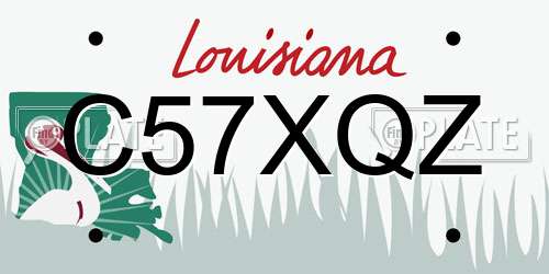 C57XQZ Louisiana License Plate