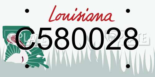 C580028 Louisiana License Plate