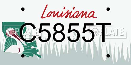 C5855T Louisiana License Plate