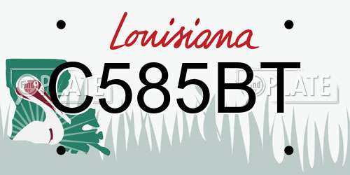 C585BT Louisiana License Plate