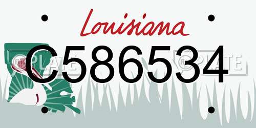 C586534 Louisiana License Plate