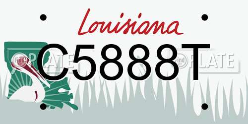 C5888T Louisiana License Plate
