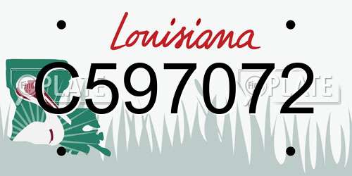 C597072 Louisiana License Plate