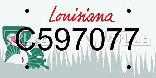 C597077 Louisiana License Plate