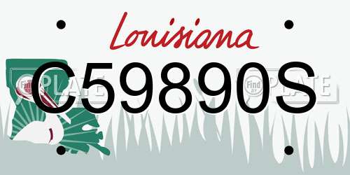 C59890S Louisiana License Plate