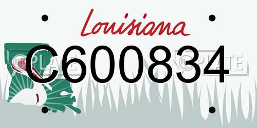 C600834 Louisiana License Plate