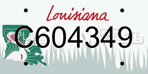 C604349 Louisiana License Plate