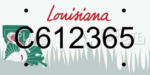 C612365 Louisiana License Plate